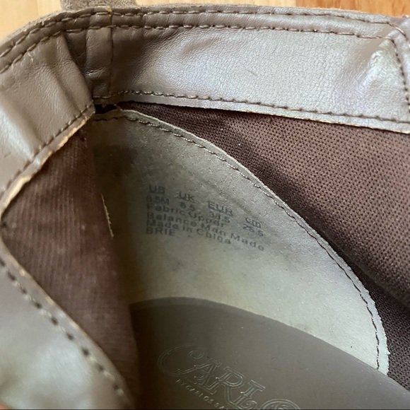 Carlos Brie Tan Suede Booties with Side Zip - Picture 7 of 8